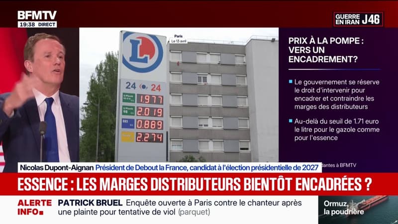 Carburants: "Le gouvernement est toujours en retard d'un wagon", estime Nicolas Dupont-Aignan