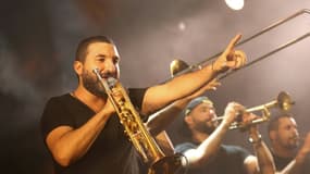 Le trompettiste Ibrahim Maalouf, lors du Festival de jazz de Nice, le 19 juillet 2019