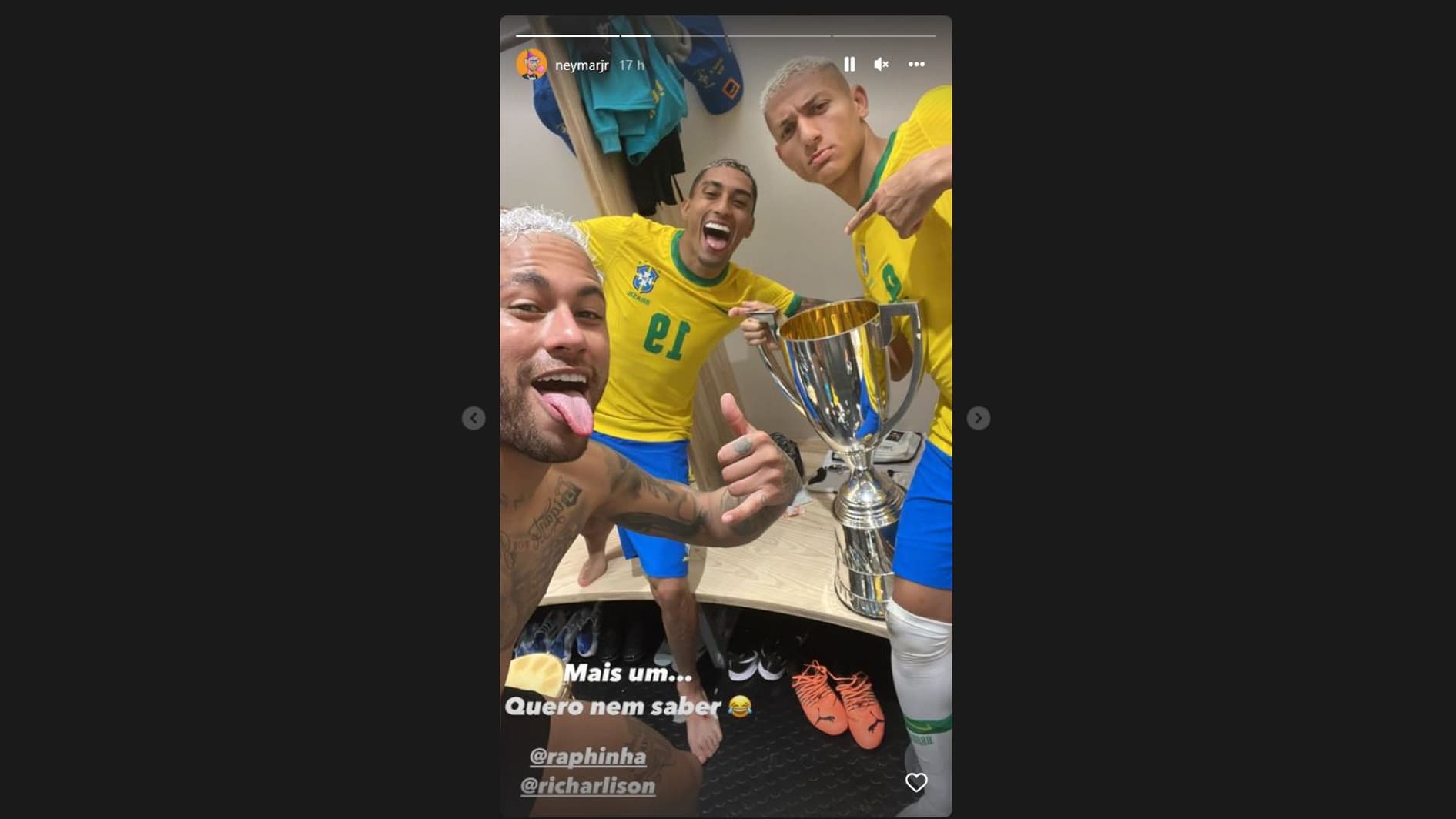 La moquerie de Neymar contre les Argentins sur Instagram La moquerie de Neymar contre les Argentins sur Instagram