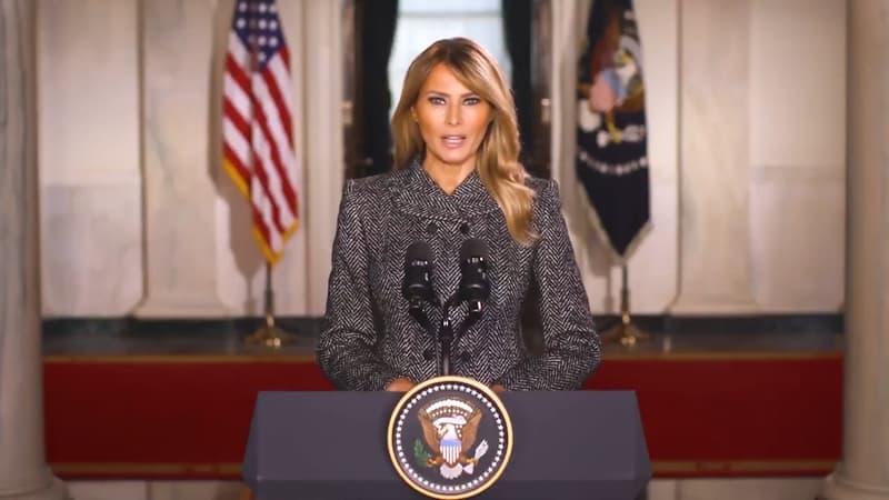 Melania Trump dans sa vidéo publiée ce lundi sur Twitter.