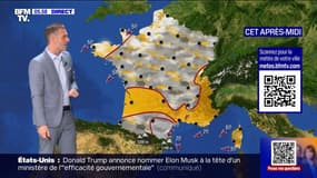 Le ciel reste assez gris sur la moitié nord et des précipitations remontent d'Espagne