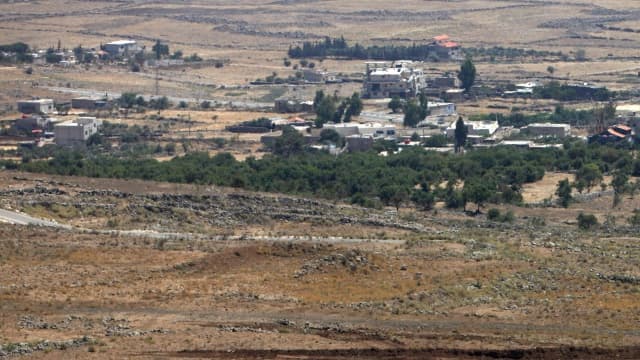 Vue d'une partie du secteur du plateau du Golan occupé par les Israéliens.