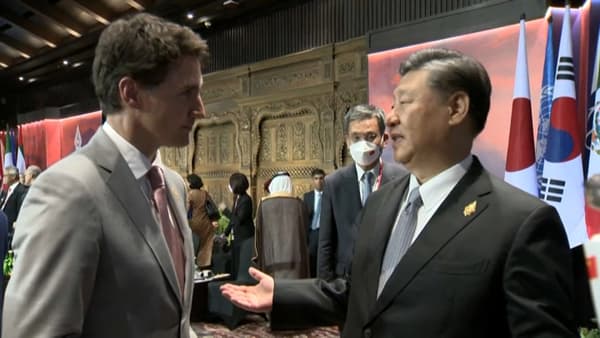 Justin Trudeau et Xi Jinping au G20 à Bali en Indonésie, le 16 novembre 2022 Justin Trudeau et Xi Jinping au G20 à Bali en Indonésie, le 16 novembre 2022