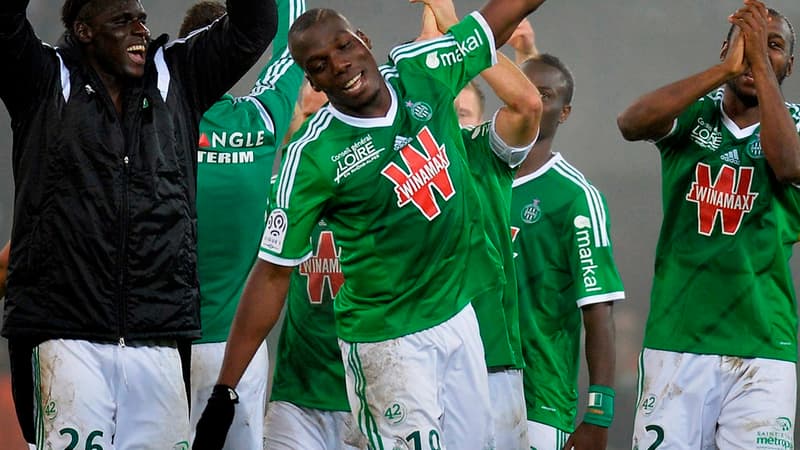 La joie des Verts après leur succès face à l'OL