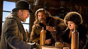 Tim Roth, Kurt Russell, Jennifer Jason Leigh dans Les Huit salopards, de Quentin Tarantino.