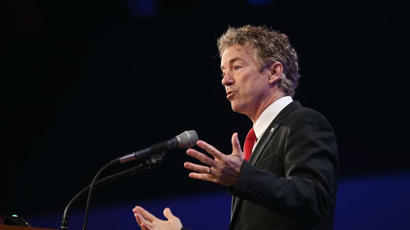 Rand Paul lors d'un discours en Iowa, le 16 mai 2015