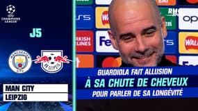 Man. City - Leipzig : Guardiola fait allusion à sa chute de cheveux pour parler de sa longévité