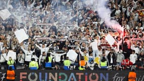 Des supporters de Francfort contre West Ham le 28 avril 2022