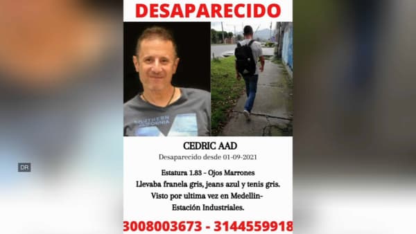 Cédric Aad est disparu en Colombie depuis le 1er septembre.