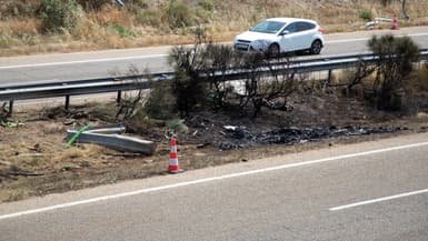 Le lieu de l'accident en Espagne où le footballeur portugais Diogo Jota et son frère André Silva ont trouvé la mort le jeudi 3 juillet 2025