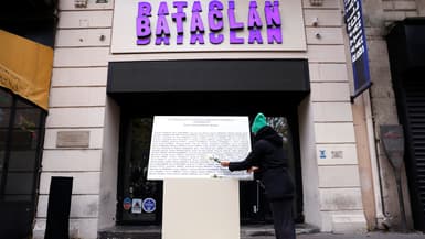 Hommage aux victimes des attentats devant le Bataclan, le 13 novembre 2024.