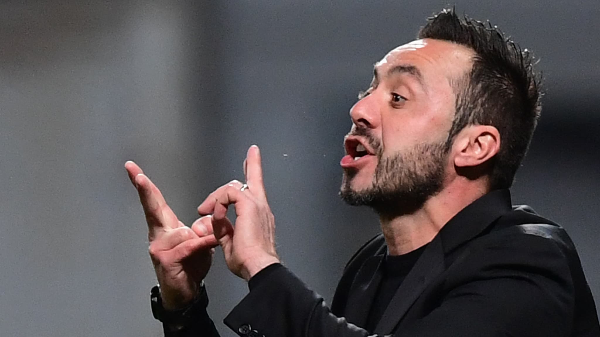 Roberto De Zerbi lorsqu'il était coach de Sassuolo, en mars 2019