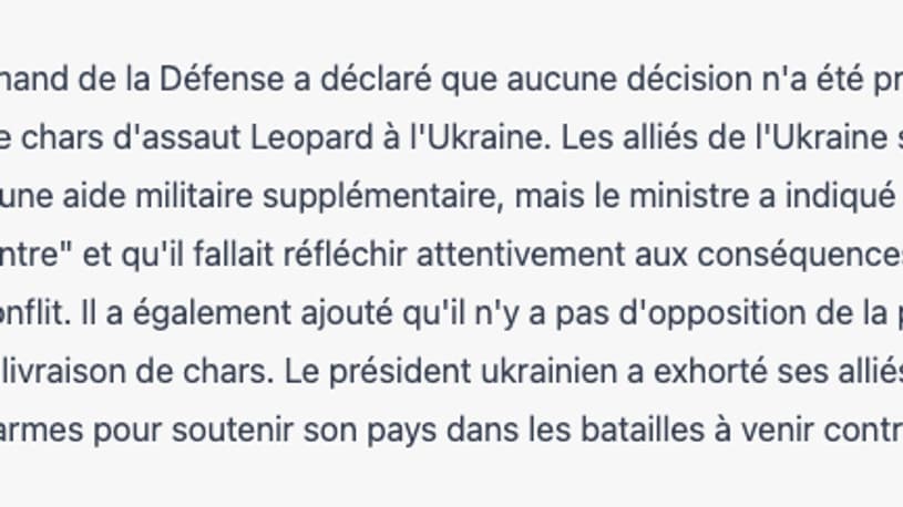 ChatGPT est fort pour résumer les textes ChatGPT est fort pour résumer les textes