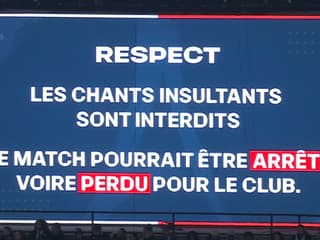 Le message d'avertissement passé au Parc des Princes concernant les chants insultants lors de PSG-OL, 15 décembre 2024