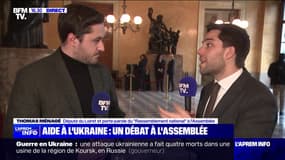 "Un texte un peu fourre-tout": Thomas Ménagé, député RN, justifie le refus de son parti de voter la résolution sur l'aide à l'Ukraine