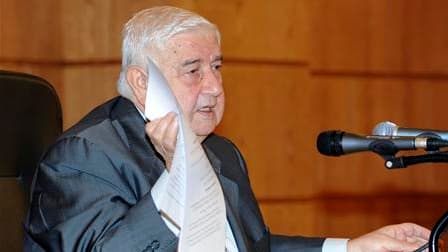 Le ministre syrien des Affaires étrangères Walid al Moualem. Les pressions diplomatiques se sont intensifiées lundi sur la Syrie de Bachar al Assad, qui, avec l'appui de la Russie, leur résiste en excluant de subir le même sort que la Libye de Mouammar Ka