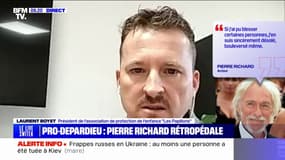 "Je suis disposé à discuter pour savoir s'il veut continuer à nous accompagner": Laurent Boyer, porte-parole de l'association "Les Papillons", réagit aux excuses de Pierre Richard, qui avait soutenu Gérard Depardieu