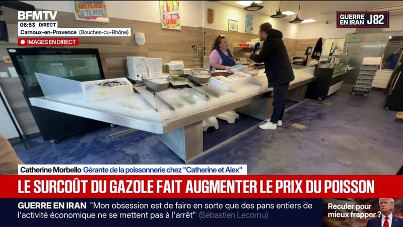 À cause de la guerre au Moyen-Orient, le surcoût du gazole fait augmenter le prix du poisson, jusqu'à 50% de hausse sur la sole