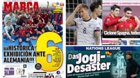 Montage des unes de la presse allemande et espagnole
