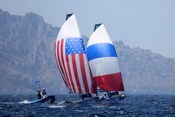 Sarah Steyaert et Charline Picon aux épreuves olympiques de voile, le 02/08/2024