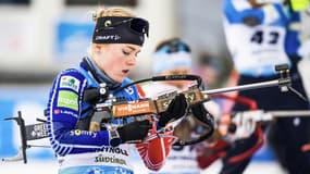 La biathlète française Sophie Chauveau, à Antholz le 19 janvier 2023