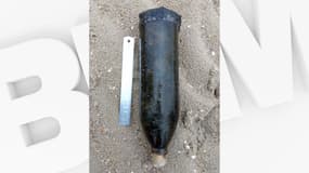  Un mortier français de 95mm, de 684g d'équivalent TNT déminé dans le secteur de Calais 