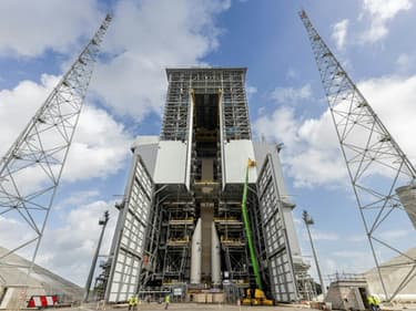 Le pas de tir d'Ariane 6 en construction le 5 mars 2020 à Kourou, en Guyane.