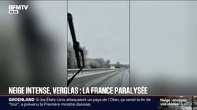 Pagaille sur les routes après les chutes de neige en région parisienne et dans l'ouest de la France 