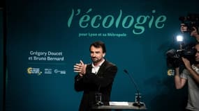 L'écologiste Grégory Doucet au soir de sa victoire à la mairie de Lyon, le 28 juin 2020