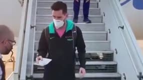 Lionel Messi à son arrivée à Paris