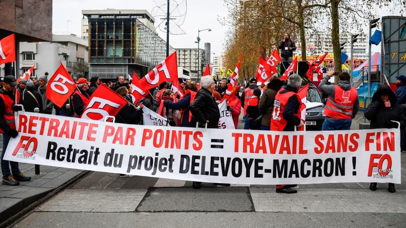 Manifestation contre la réforme des retraites à Rennes, le 10 décembre 2019