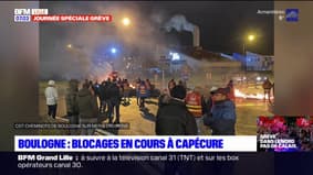 Grève du 7 mars: des blocages autour de la zone portuaire de Capécure à Boulogne-sur-Mer