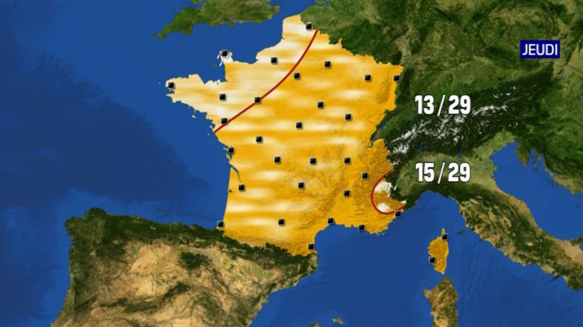 Les températures pour ce jeudi