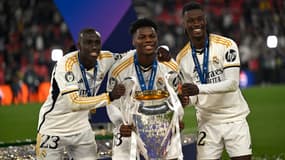 Ferland Mendy, Aurélien Tchouaméni et Eduardo Camavinga, les Français titrés en Ligue des champions avec le Real Madrid, 1er juin 2024