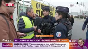 Près d'une centaine d'agriculteurs interpellés à Rungis