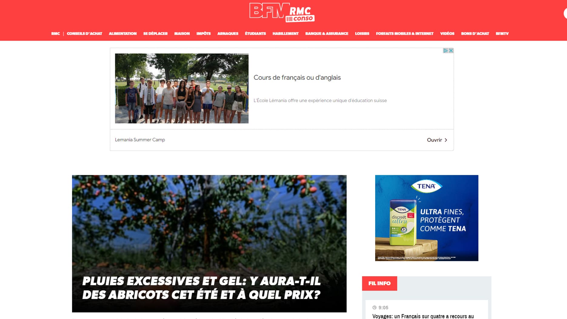Capture d'écran de RMC Conso