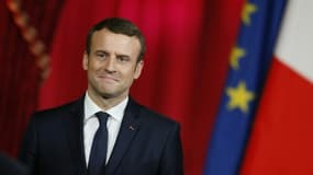 Emmanuel Macron lors de la cérémonie d'investiture à Paris, le 14 mai 2017