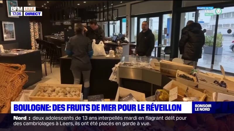 Nouvel an à Boulogne-sur-Mer: les clients se pressent sur les fruits de mer