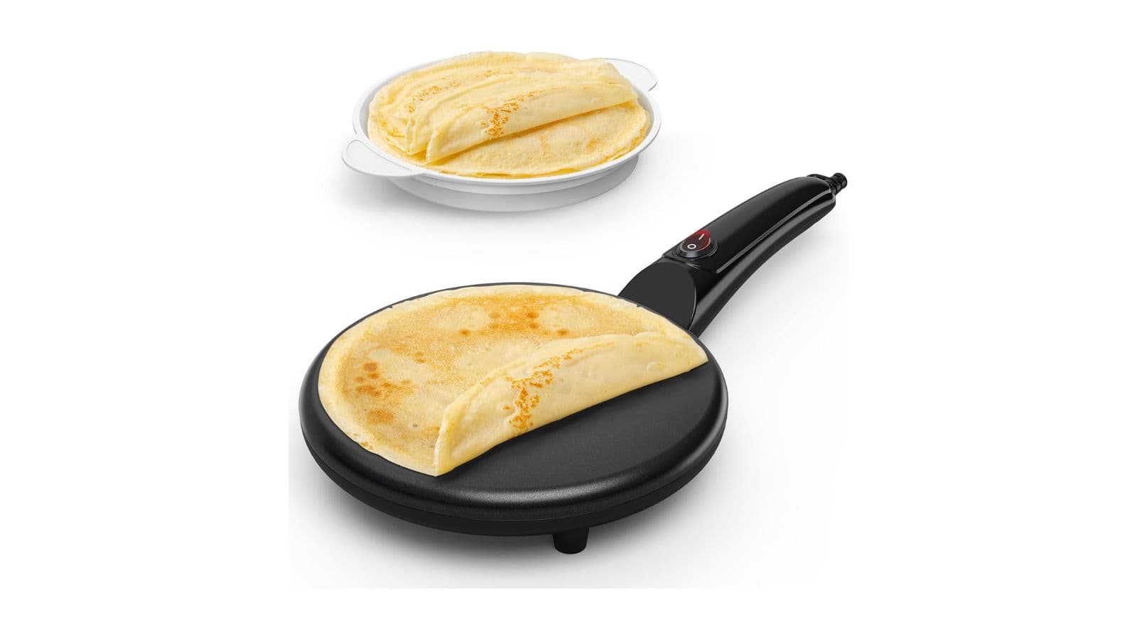 Crepiere à poignée avec bol alimentaire de SNAILAR Crepiere à poignée avec bol alimentaire de SNAILAR