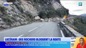 Alpes-Maritimes: des rochers bloquent la route à Lucéram