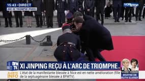 Xi Jinping et Emmanuel Macron ont déposé une gerbe sur la tombe du soldat inconnu