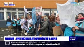 Lens: manifestation des salariés du groupe de santé Filieris