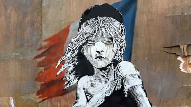 Cosette, personnage central des Misérables de Victor Hugo, dessinée sur un mur par l'artiste Banksy. (Photo d'illustration)