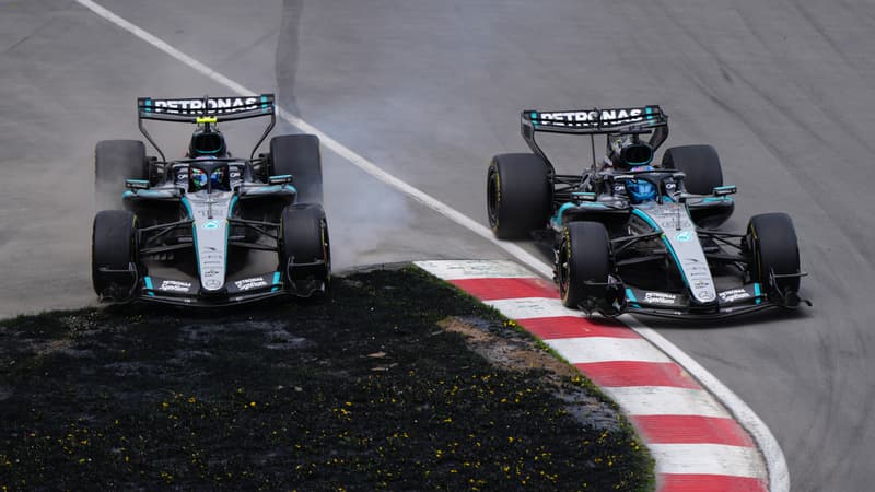 Accrochage entre Russell et Antonelli lors de la course sprint du GP du Canada le 23 mai 2026 2291104
