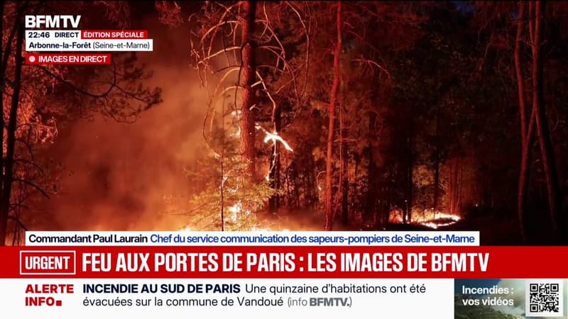 Incendie dans la forêt de Fontainebleau: "On a déjà évacué une quinzaine d'habitations", indique le commandant Paul Laurain