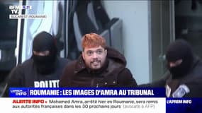 L'arrivée de Mohamed Amra au tribunal de Bucarest, en Roumanie