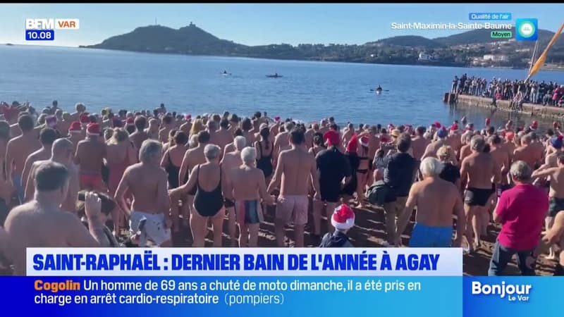 Saint-Raphaël: plusieurs centaines de personnes rassemblées pour le dernier grand bain de l'année