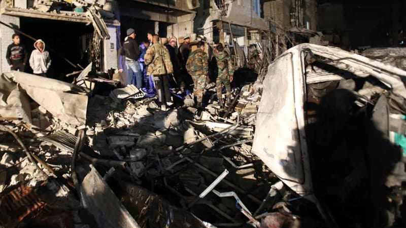 Un quartier de Damas, après avoir subi plusieurs raids, le 21 février 2016. (Photo d'illustration)