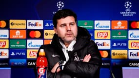 Mauricio Pochettino lors d'une conférence de presse avec le PSG, en 2022