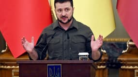 Le président ukrainien Volodymyr Zelensky, le 13 avrl 2022 à Kiev